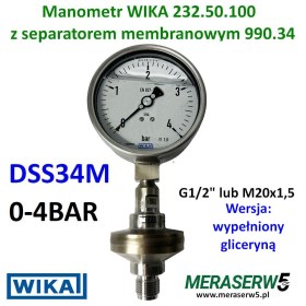 DSS34M 4BAR glicerynowy WIKA
